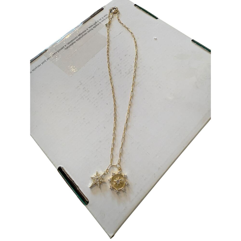 Jennifer Miller Women's Gold Starburst Charm Necklace - Picture 3 of 5